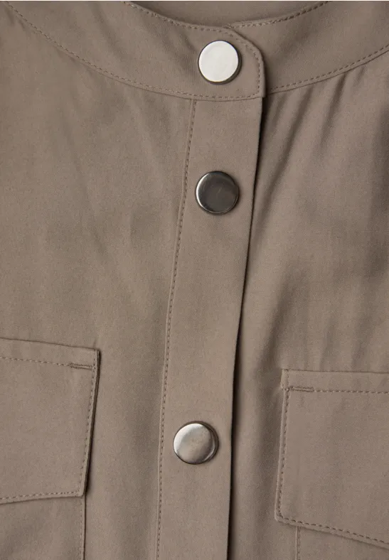 Overhemd blouse met zakken light terra mocha