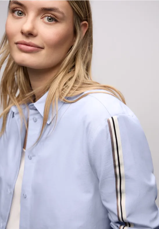 Hemdbluse mit Tapedetails original blue