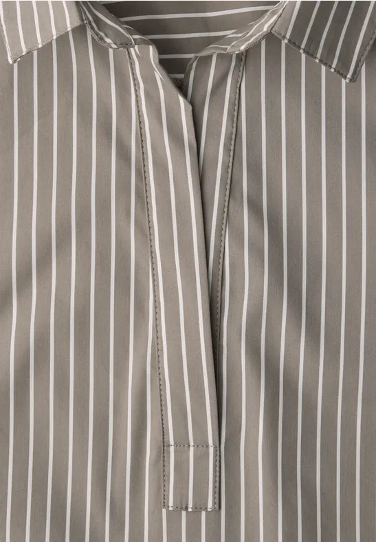 Gestreifte Business Bluse light terra mocha