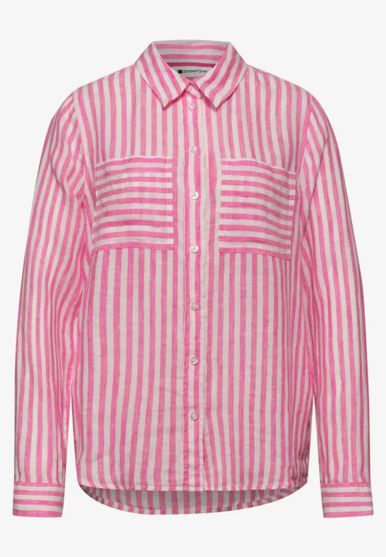 Chemise à manches longues en lin magenta dream