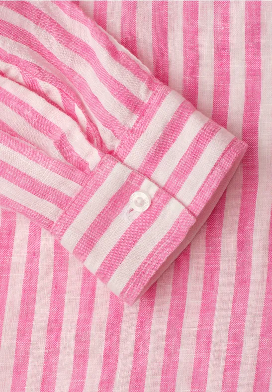 Chemise à manches longues en lin magenta dream