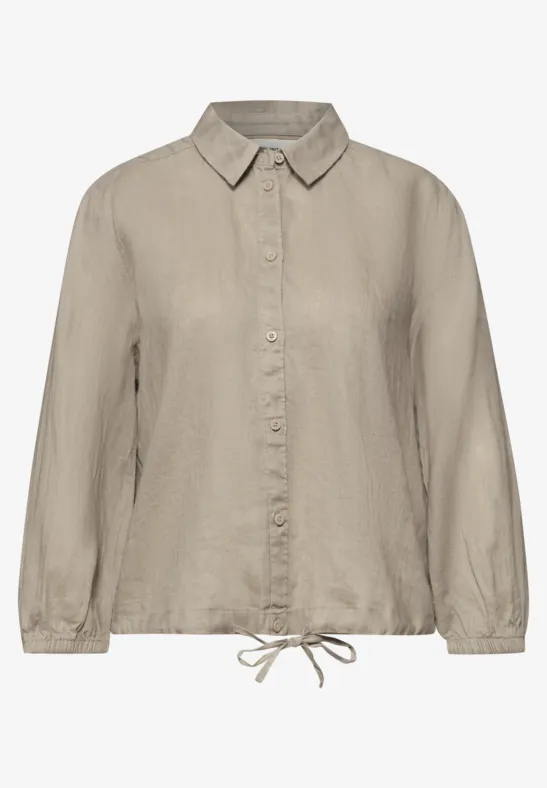 Linnen blouse met 3/4 mouwen timeless beige