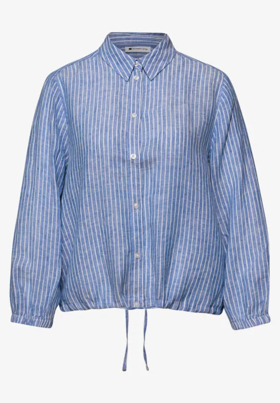 Linnen blouse met 3/4 mouwen drift blue