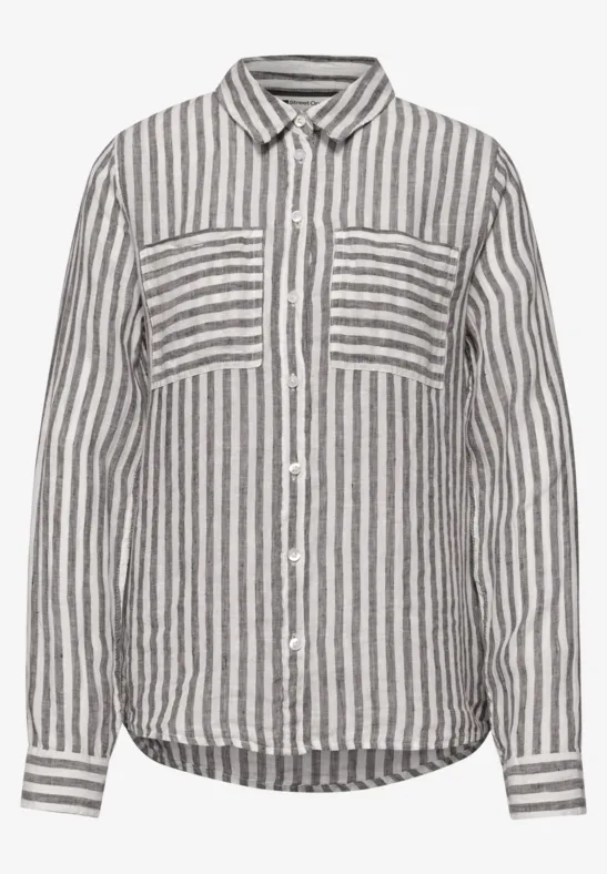 Linnen overhemd met lange mouwen espresso brown