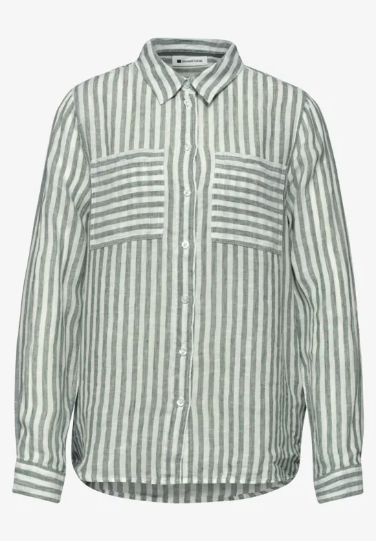 Linnen overhemd met lange mouwen bound green