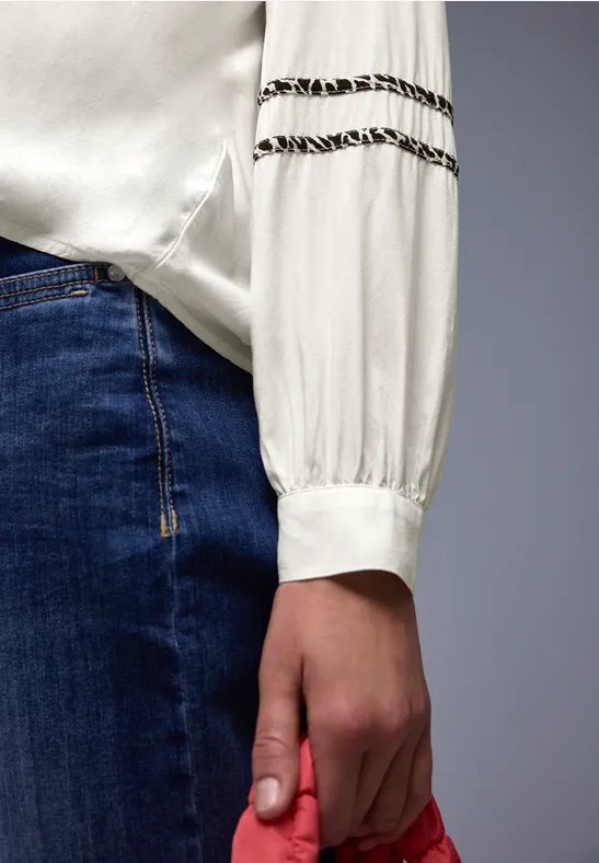 Tunika mit Tape-Details off white