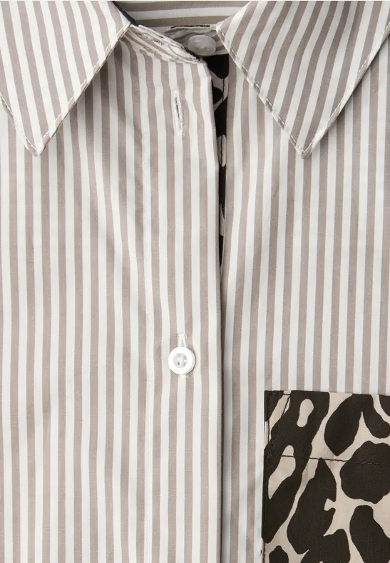 Gestreept overhemd blouse light terra mocha