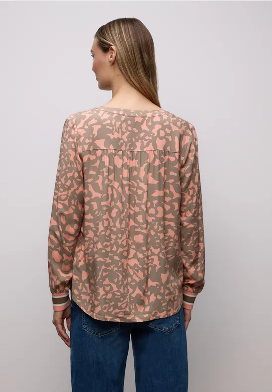 Gedessineerde blouse light apricot