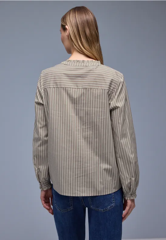 Blouse met ruches light terra mocha