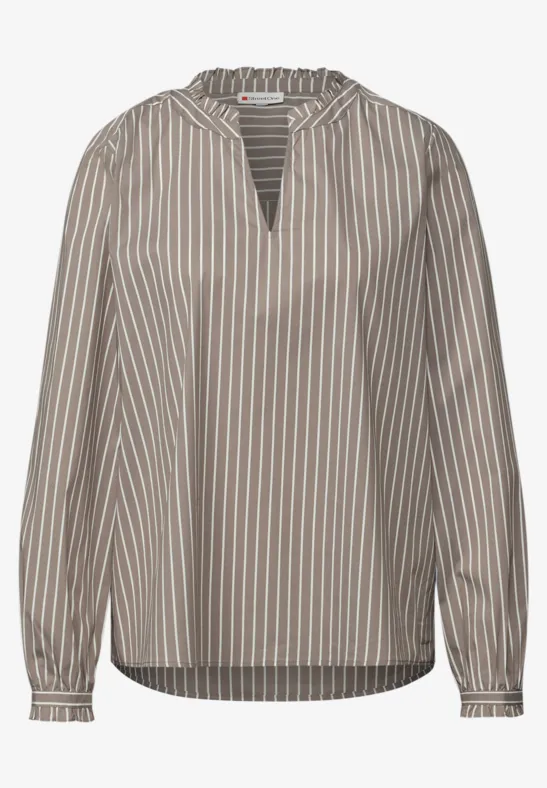 Blouse met ruches light terra mocha