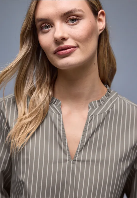 Blouse met ruches light terra mocha