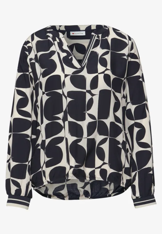 Bluse mit Tapedetails shadowed navy