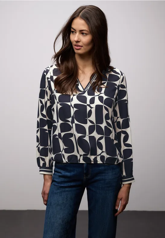 Bluse mit Tapedetails shadowed navy