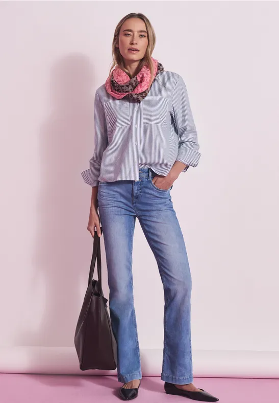 Gestreifte Hemdbluse original blue