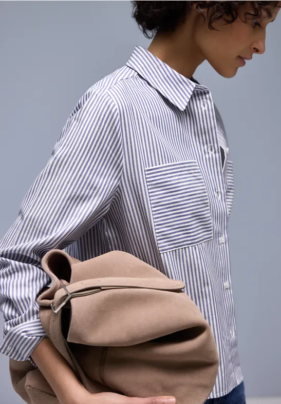 Gestreifte Hemdbluse original blue