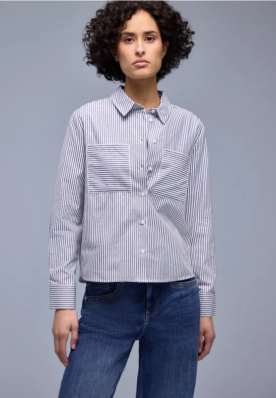 Gestreifte Hemdbluse original blue