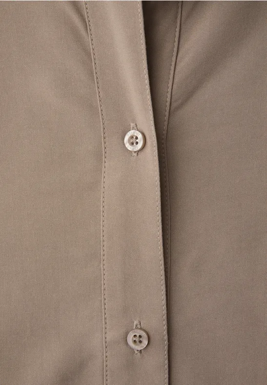Hemdbluse mit Collegedetails light terra mocha
