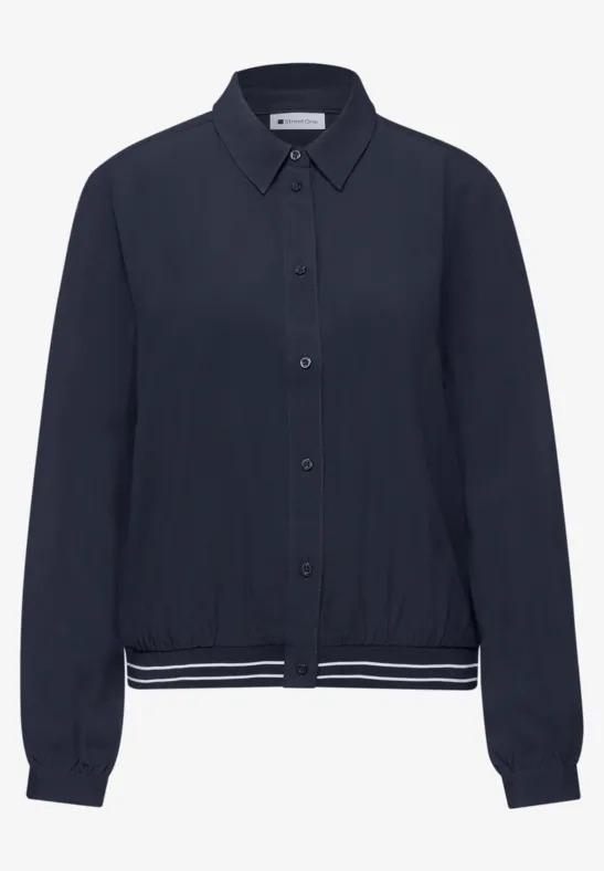 Hemdbluse mit Collegedetails shadowed navy