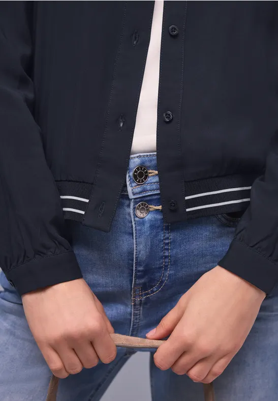 Hemdbluse mit Collegedetails shadowed navy