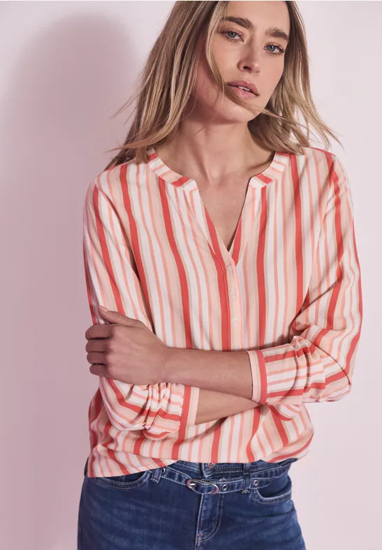 Gestreifte Tunika striking coral