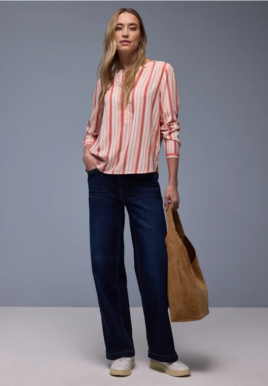 Gestreifte Tunika striking coral