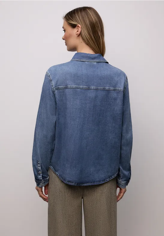 Chemisier en denim Medium Blue Soft washed