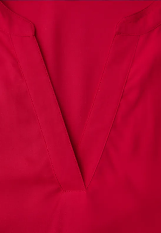 Kurzarm Bluse mit Turn-Up salsa red