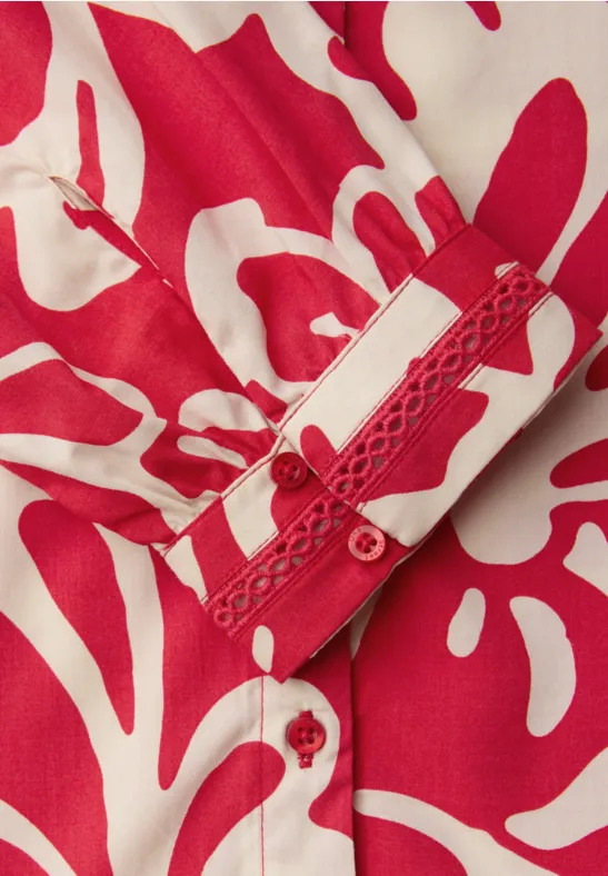 3/4-mouwen blouse met getapete details salsa red