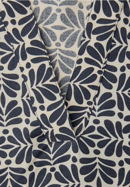 Blouse met korte mouwen en omslag shadowed navy