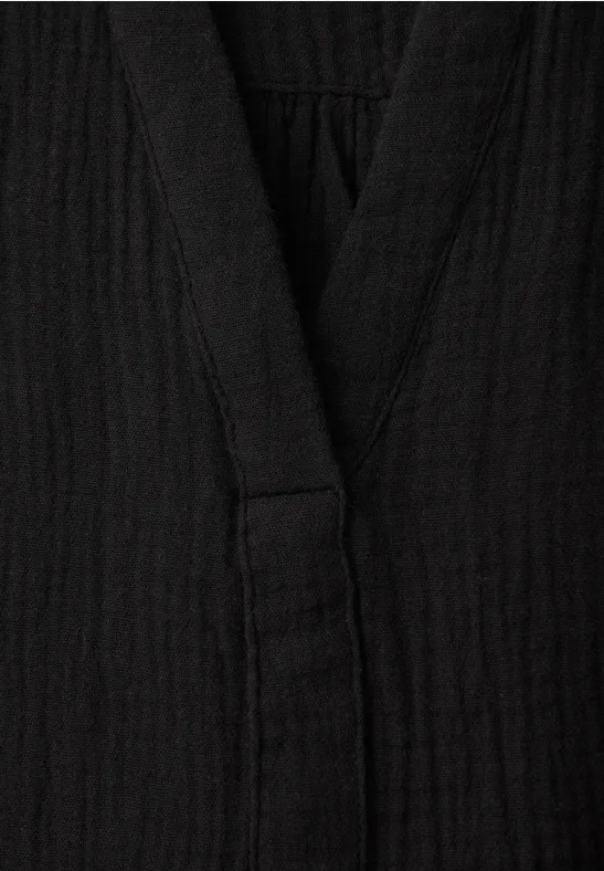 Blouse à manches 3/4 en qualité mousseline Black