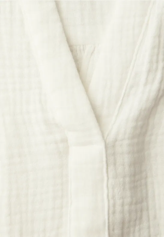 3/4-Arm Bluse in Musselinqualität off white