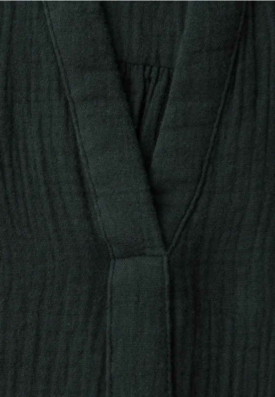 3/4-Arm Bluse in Musselinqualität pine grove green