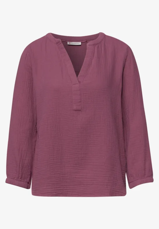 3/4-Arm Bluse in Musselinqualität dark clouded blush