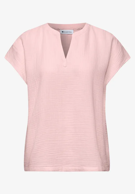 Blusenshirt in Musselin-Qualität minimal rose