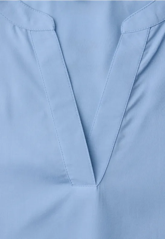 Blouse met gespleten hals en omslag original blue