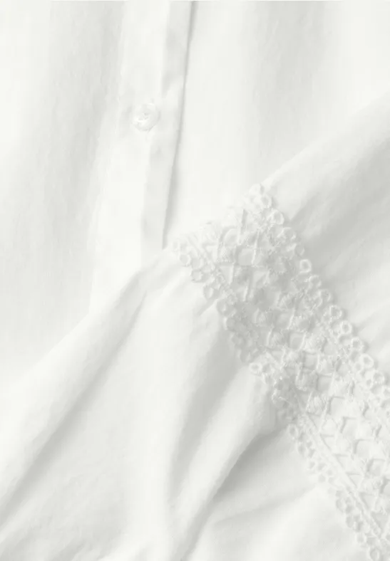 Langarm Bluse mit Crochetdetails off white