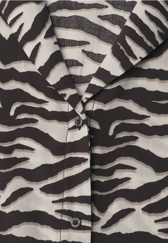 Blouse épaules tombantes col bowling espresso brown