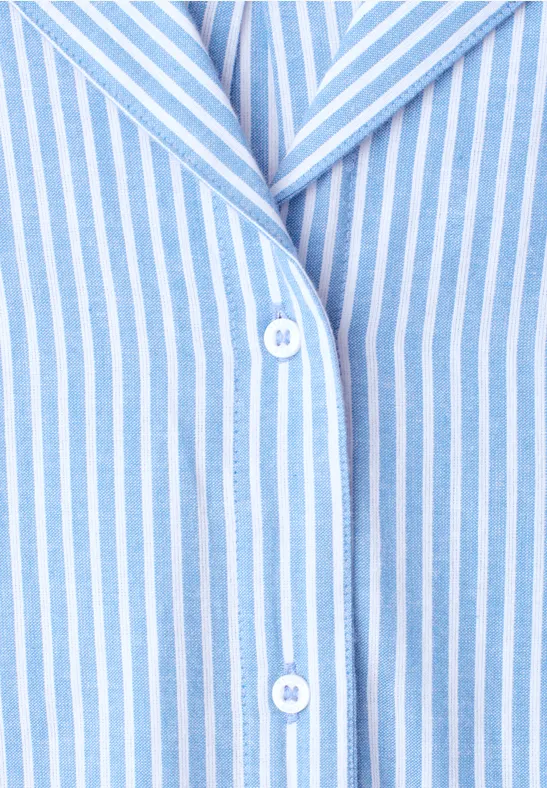 Blouse met overhangende schouders en bowlingkraag original blue