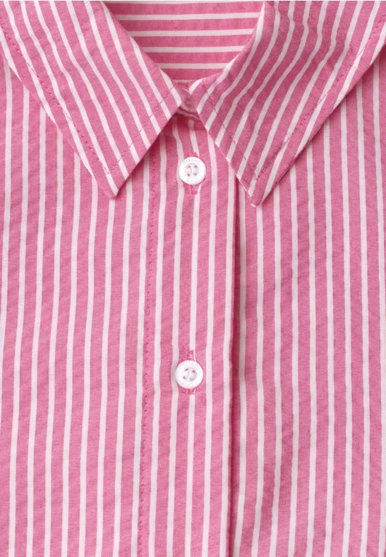 Langarm Bluse aus Seersuckerqualität magenta dream