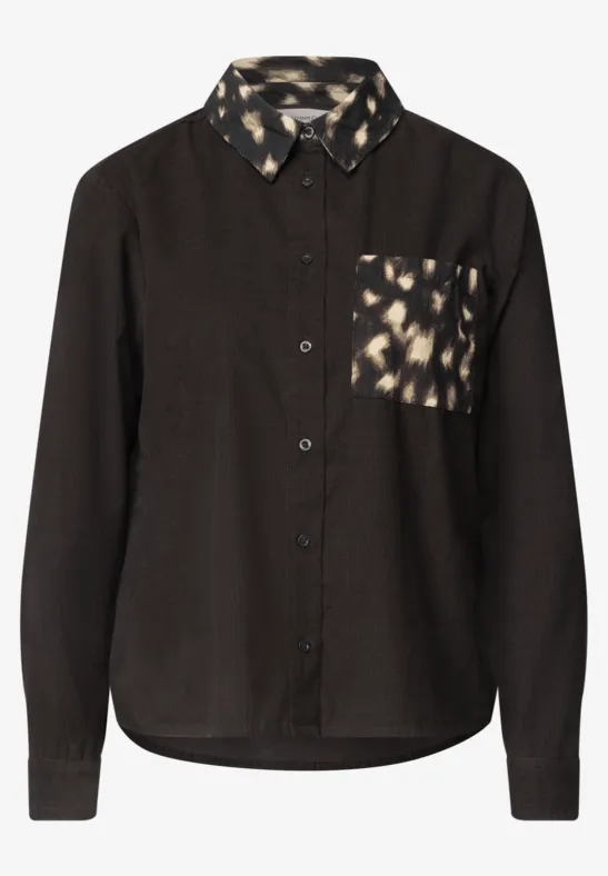 Blouse met hertenprintdetails black coffee