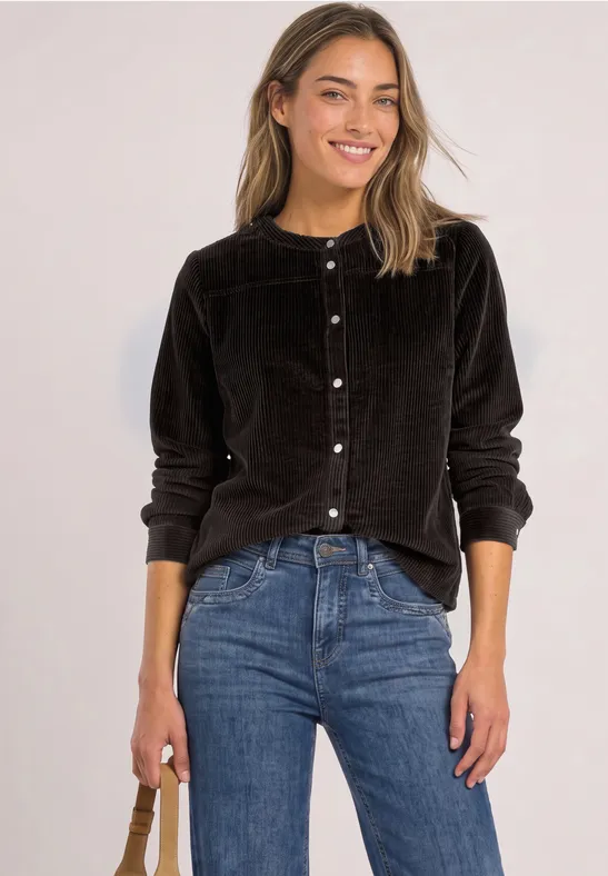 Street One Langarm Bluse aus Cord mit Ziernaht 