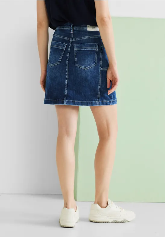 Mini Jeansrock deep indigo used wash
