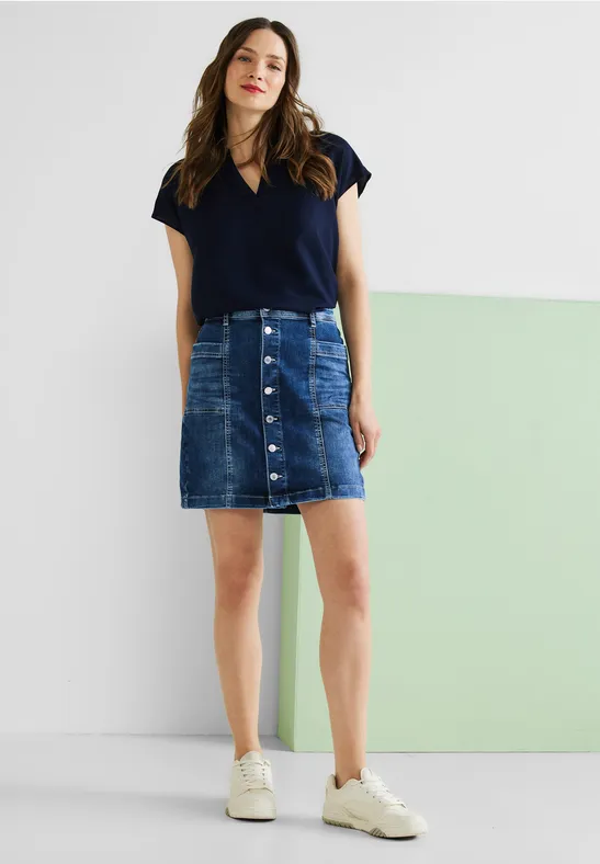 Mini Jeansrock deep indigo used wash