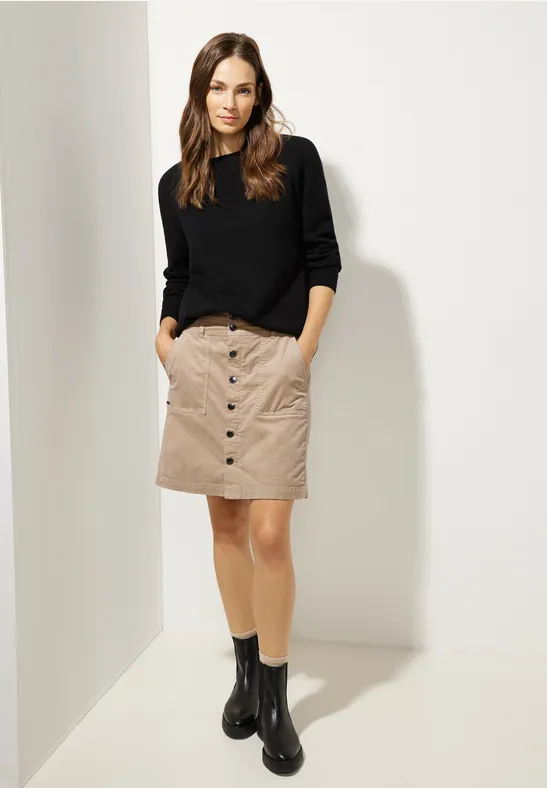 Cordrock mit Knopfleiste dull bleached sand