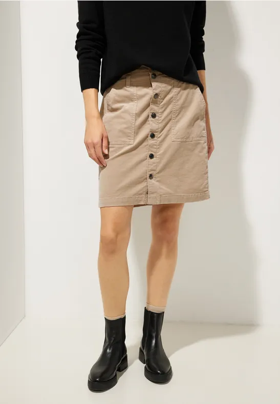 Cordrock mit Knopfleiste dull bleached sand