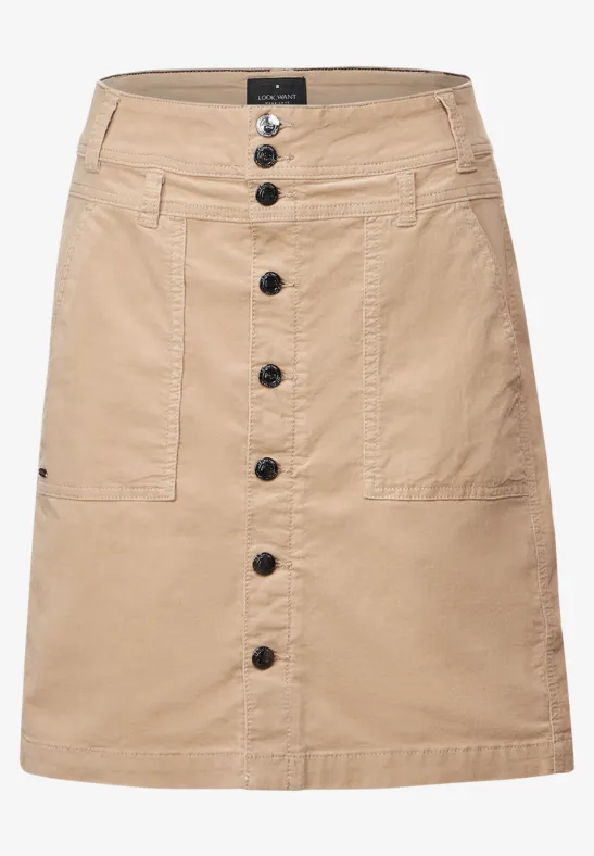 Cordrock mit Knopfleiste dull bleached sand