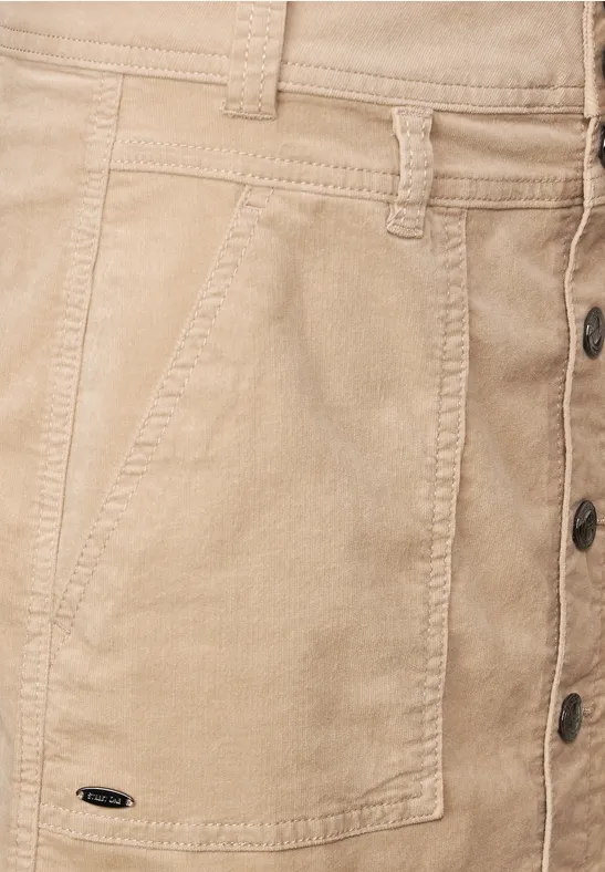 Cordrock mit Knopfleiste dull bleached sand