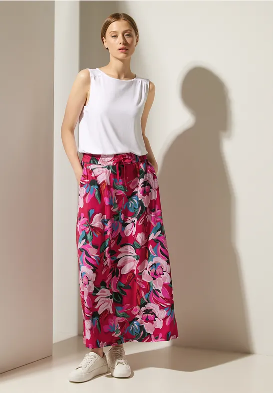 Maxirock mit Print berry rose