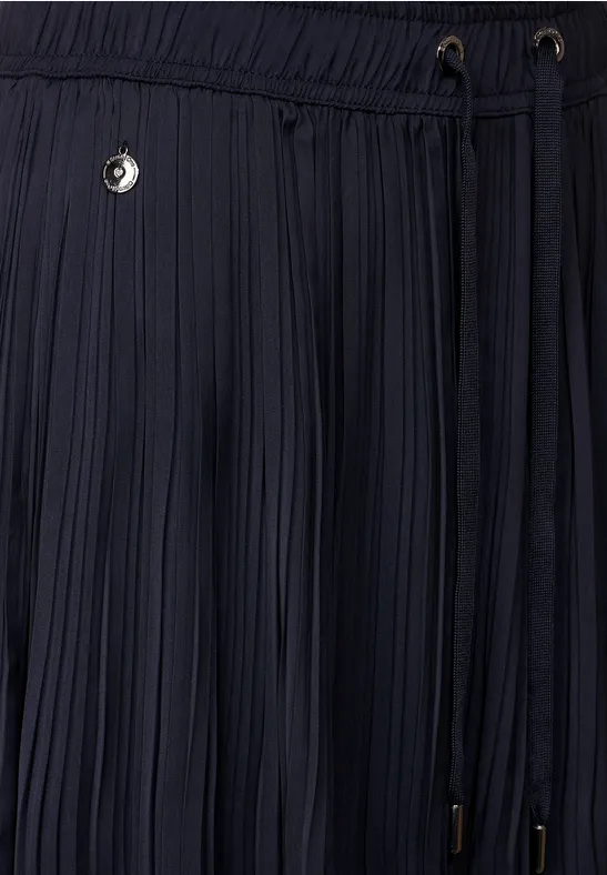 Midirock mit Plissée deep blue