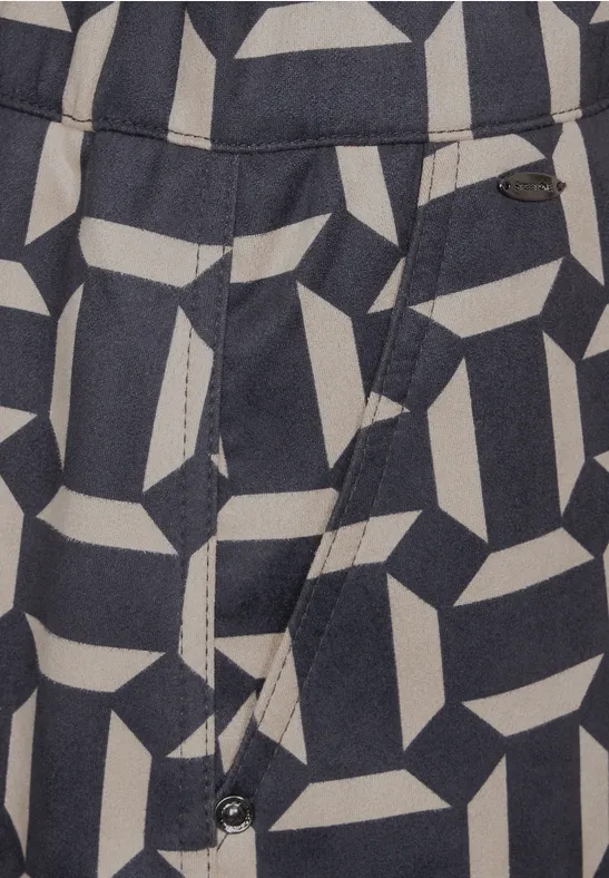 Rock mit Print und Taschen deep blue